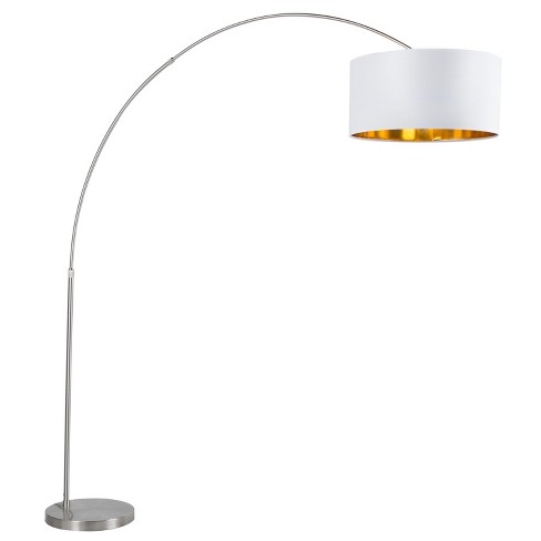 76 Salon Arc Floor Lamp Satin Nickel, Gold Arc Floor Lamp Target