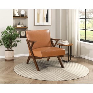 NicBex Accent Chair Solid Rubberwood Frame Modern Leather Lounge Chair Reading Chair Comfy Chair for Living Room - 1 of 4