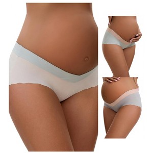 INSPIRE CHIC Women's Low Waist Ice Silk Briefs Pregnancy Under the Bump Underwear 3 Packs - 1 of 4