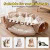 LOVSON Foldable Cat Tunnel Bed, Indoor Cat Use Only, Cat Hideaway Tunnel with Hanging Toy and Soft Cushion Pad, Washable, Coffee Brown - 4 of 4