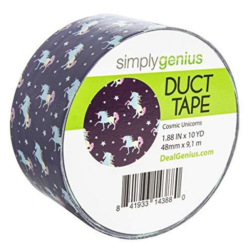 Simply Genius Art & Craft Duct Tape, Heavy Duty DIY Colored Tape for Adults- 1.8 in x 10 yards (Cosmic Unicorns, Single roll), 1 of 5