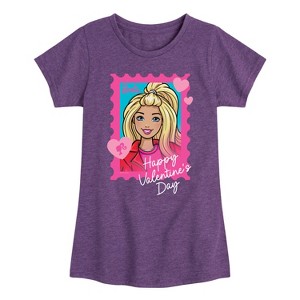 Girls' - Barbie - Valentine's Day Fitted Short Sleeve Graphic T-Shirt - 1 of 3