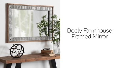 Rustic Brown Wood and Metal Full-Length Rectangular Mirror