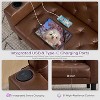 TYBOATLE 62 Loveseat Sofa w/ 2 USB Charger Ports and 2 Cupholders, Modern Tufted Black Leather Couches for Compact Living Room, Office, Bedroom - 4 of 4