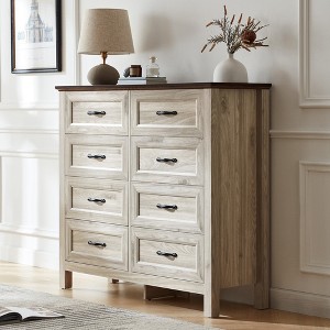 LINSY HOME Farmhouse Rustic Dresser with Large Drawers, Spacious Bedroom Storage Cabinet - 1 of 4
