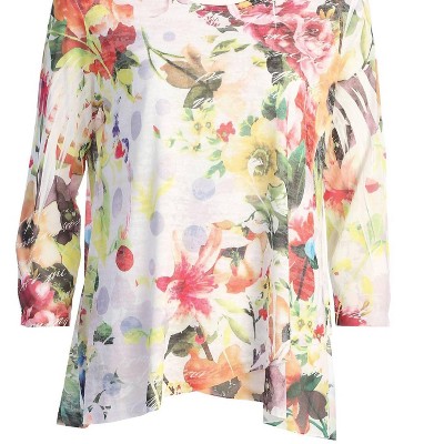 Women's Wo's Florence Burnout Mesh Contrast Top - Jess & Jane