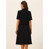 Allegra K Women's Short Sleeve Blazer and Summer Dressy Business Casual Skirt Suit Set - 3 of 4