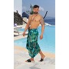 HAPPY BAY Men's Sarong Beach Wrap Bath Swim Pareo One Size Denim Leaves - 3 of 4