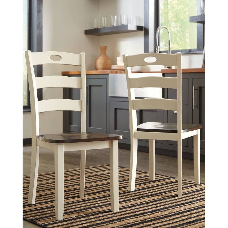 Set of 2 Woodanville Dining Room Side Chair White/Brown - Signature Design by Ashley, 3 of 7
