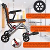 Folding Transport Wheelchair Portable Transport Chair 220 LBS with All-Terrain Wheel - 4 of 4