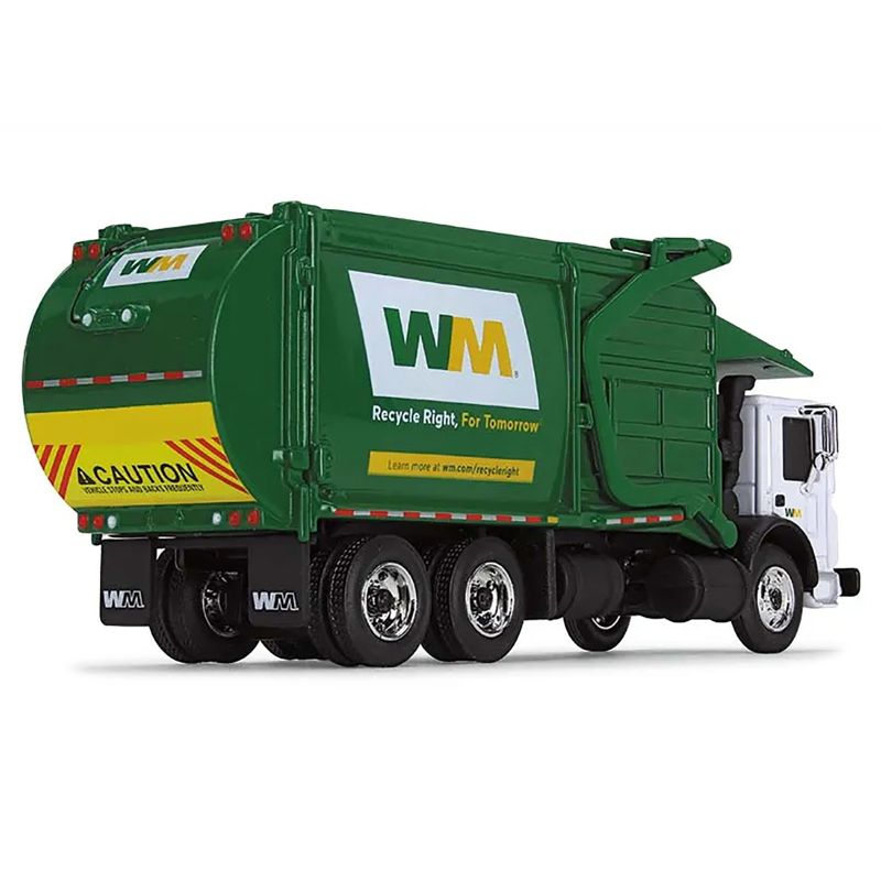 Mack TerraPro Refuse Garbage Truck with Front Loader "Waste Management" White and Green 1/87 (HO) Diecast Model by First Gear, 3 of 4