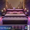 Aheaplus Platform Bed with Hidden Drawers, Storage Headboard, LED Light, and Charge Station - 3 of 4