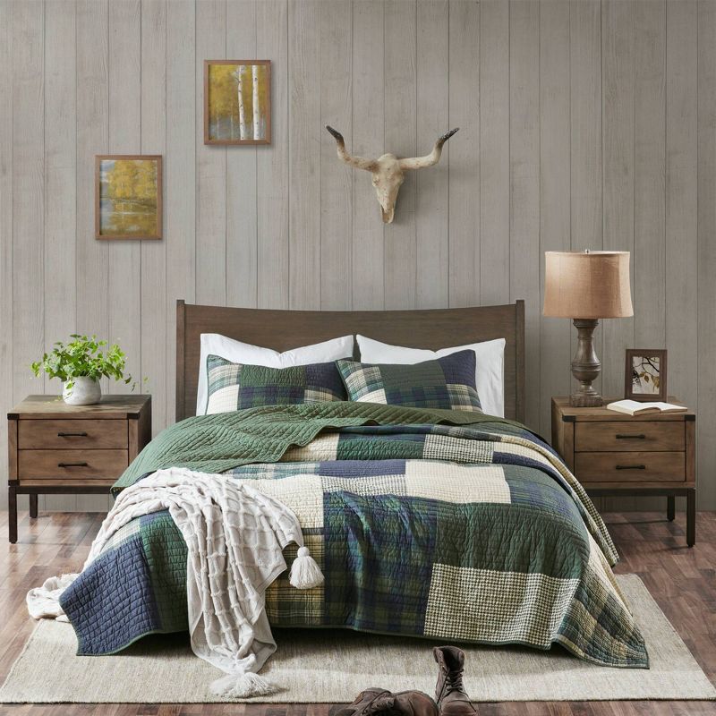 Twin/Twin XL Mill Creek Oversized Cotton Quilt Bedding Set Green - Woolrich, 3 of 10
