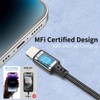 BONGEEK 1.5 Foot Lightning Cable, [MFi Certified] 3Pack 1.5ft iPhone Charging Cable for Car Braided Fast Charging Short USB to Lightning - 4 of 4