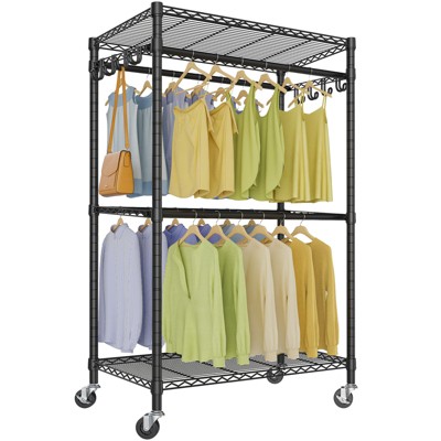 VIPEK R2 Plus 3 Tiers Portable Closets Heavy Duty Rolling Garment Rack Adjustable Clothes Rack
