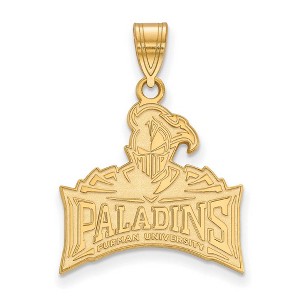 Black Bow Jewelry 10k Yellow Gold Furman Paladins NCAA Large Pendant - 1 of 3