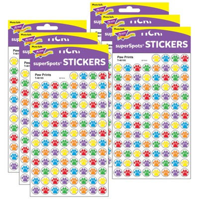 Trend - Paw Prints superSpots® Stickers - 800 Per Pack - 6 Packs