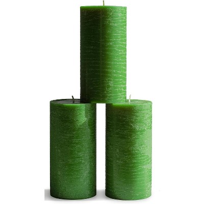 Large Pillar Candles 3x6 Inch ¨C Set of 3 Unscented Dripless Candles, Long Burning Rustic Finish for Weddings, Home Decor