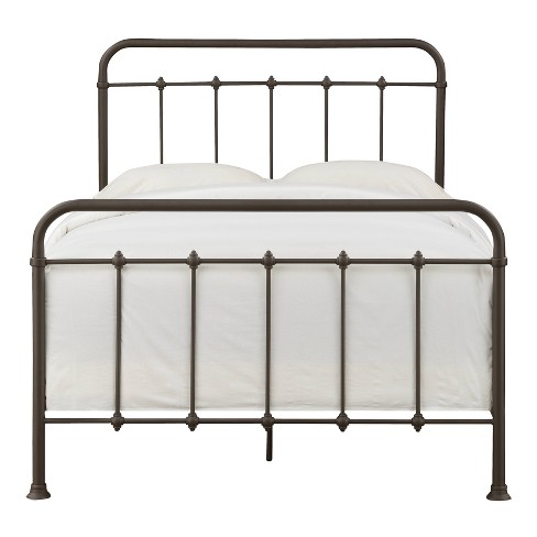Full Curved Corner Metal Bed Brown, Which Way Should Bed Slats Curved Corner