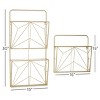 Metal Geometric 3 Slot Wall Shelf Set of 2 Gold - Olivia & May: Decorative Storage, No Assembly Required - 3 of 4