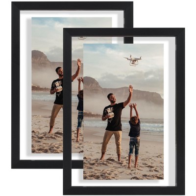 Americanflat Floating Aluminum & Plexiglass Picture Frame - 2 Pack