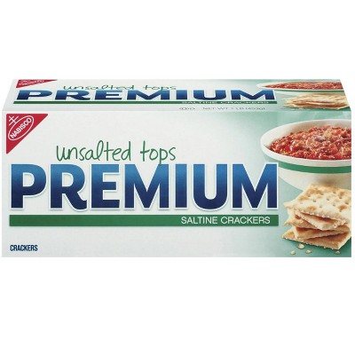 Premium Unsalted Tops Saltine Crackers, 16 oz (Pack of 4)