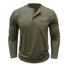 Coolmee Men's Casual Polo Shirts Classic Long Sleeve Basic Button T Shirt Tops with Pocket - 2 of 4