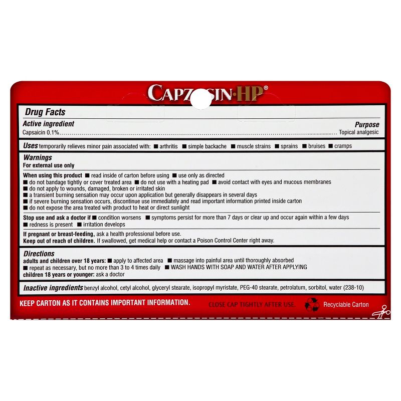 Capzasin-HP Arthritis Pain Relief Creme - 1.5oz, 2 of 4