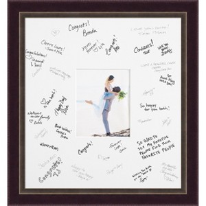 Signore Signature Mat Picture Frame – Guest Book Alternative for Weddings, Graduations, or Retirement – Autograph Photo Mat for Signature Board - 1 of 4