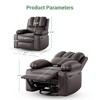 22" Wide Electric Recliner Chair for Adults, Swivel Rocking Recliner with Massage & Heat, PU Leather Lounge Chair with Remote - 3 of 4