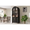Okak 71" Wood Arched Kitchen Pantry Cabinet with 2 Drawers, Kitchen Storage Cabinets with Glass Door, Tall Cupboard for Kitchen/Dining Room - 4 of 4