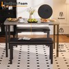 Dining Table Set for 4, 3-Piece Kitchen Table w2 Upholstered Benches, Space-Saving Dining Room Set for Breakfast Nook and Small Spaces,Outdoor Indoor - 2 of 4
