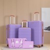 SEVOBAL Luggage 5 Piece Set with Spinner Wheels and TSA Lock for Smooth Travel Mobility, Lilac, 19.5"*12"*30.5" - 3 of 4