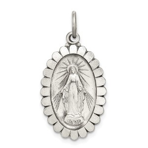 Black Bow Jewelry Sterling Silver Antiqued Miraculous Medal Pendant - 1 of 4