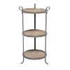 Industrial Metal Round Tiered Table Gray - Olivia & May: No Assembly, 3-Shelf Storage - 3 of 4