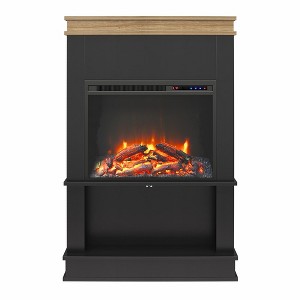 Ameriwood Home Mateo Electric Fireplace with Mantel and Open Shelf - 1 of 4
