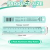 Unique Bargains Aluminum Alloy Rulers with Centimeters Millimeters Inches and Conversion Table 2 Pcs - 2 of 4