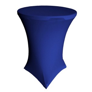Slickblue Round Spandex Table Cover – Fits 32" or 36" Dia. x 42" High Tables, Wrinkle-Free Stretch Fit, 10 Colors - 1 of 3