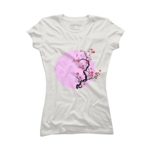Junior's Design By Humans Cherry Blossom Tree By AnimeStyles T-Shirt - 1 of 3