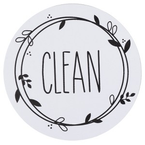 Unique Bargains Round Dirty Clean Dishwasher Refrigerator Kitchen Organization Clean Dirty Sign Magnet 3.5 inch 1 Pc - 1 of 4