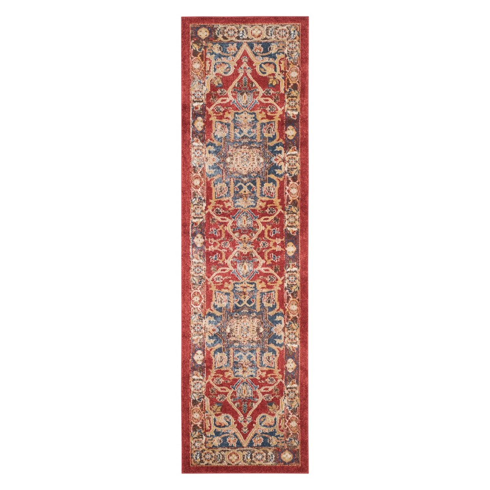 2'3inx6' Medallion Runner Red/Royal - Safavieh