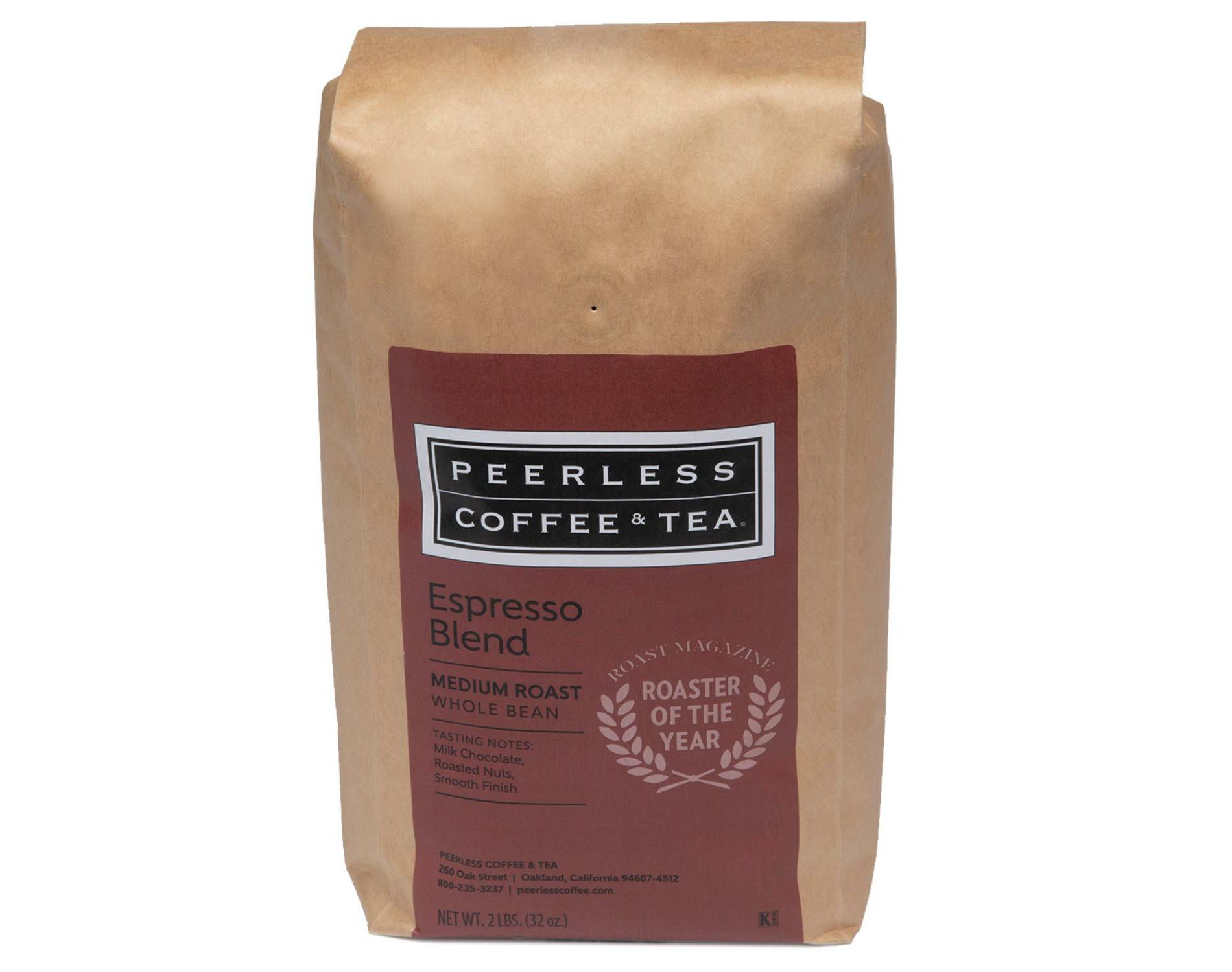 Peerless Espresso Blend Whole Bean Coffee - 2lb: Arabica Beans, Espresso Roast, Milk Chocolate Flavor