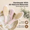 Baby Hair Brush and Comb Set, Oval Wooden Baby Brush Set for Newborns, Infant, Toddler Grooming Kit - image 4 of 4