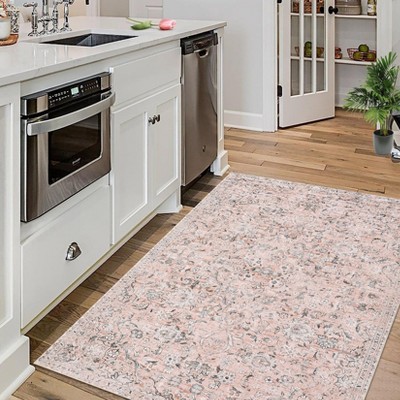 9x12 Area Rugs for Living Room Bedroom Non Slip Machine Washable Soft Vintage Rugs Low Pile Retro Floral Accent Large Rug