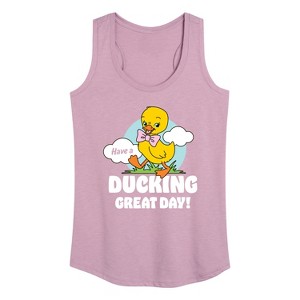 Women's - Instant Message - Ducking Great Day Graphic Racerback Tank - 1 of 4