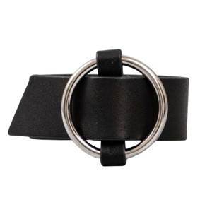 Black Cuff Bracelet Genuine Leather - 1 of 3