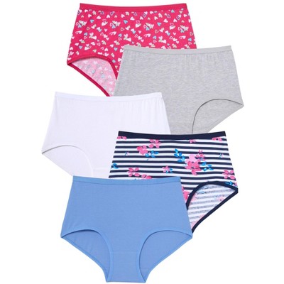 Comfort Choice Plus Size  Full Coverage Stretch Cotton Brief 5-Pack