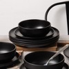 Syemin Dining Bowls 4 Person Stoneware Dinnerware Set Microwave Dishwasher Safe Chip-Resistant Matte Glaze Stackable Storage, Black, 10"*10"*2.4" - 2 of 4
