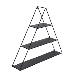 Honey-Can-Do Triangle Metal Wall Shelf Black