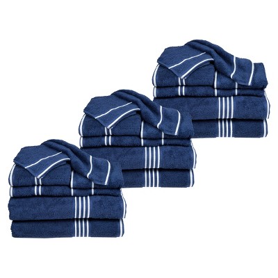 Lavish Home 24-piece Cotton Towel Set, Navy : Target